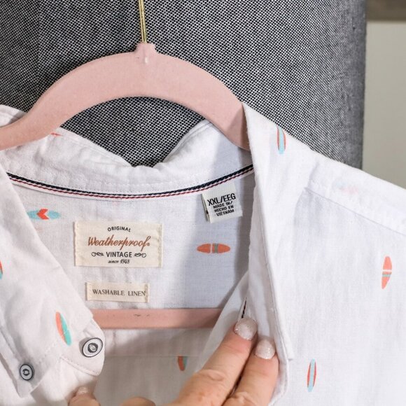 The Original Weatherproof Vintage XXL Washable Linen surfboards short sleeve but - Picture 9 of 11